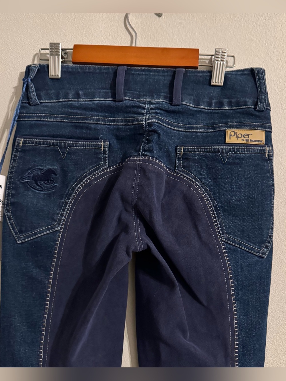 SmartPak Piper Denim Equestrian Riding Breeches Dark Wash Jeans